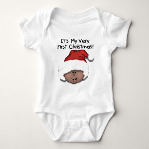 African American Baby 1st Christmas Baby Bodysuit