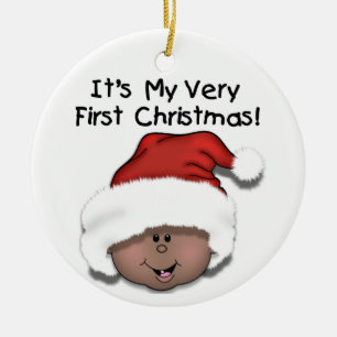 African American Baby 1st Christmas Ornament