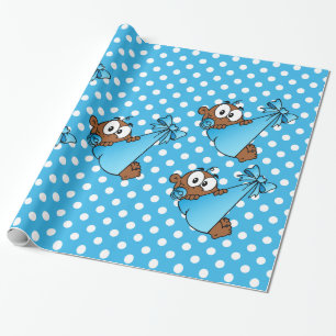 African American Baby Blue Wrapping Paper