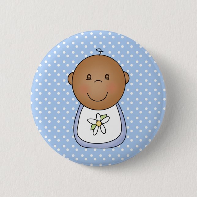 African American Baby Boy 6 Cm Round Badge (Front)