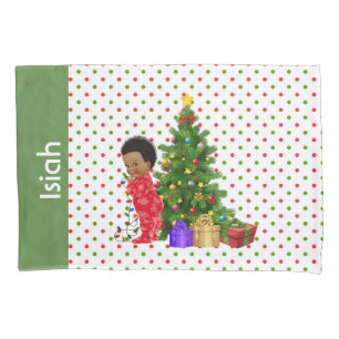 African American Baby Boy Christmas Pillowcase Mon