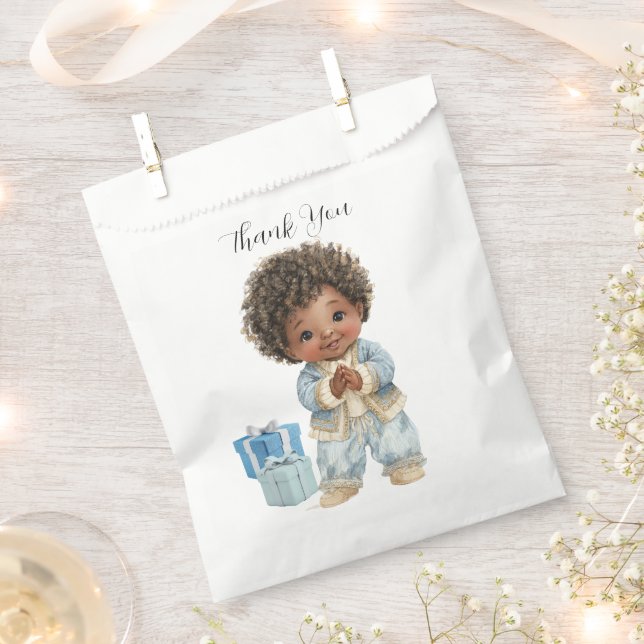 African American Baby Boy Favour Bag (Clipped)