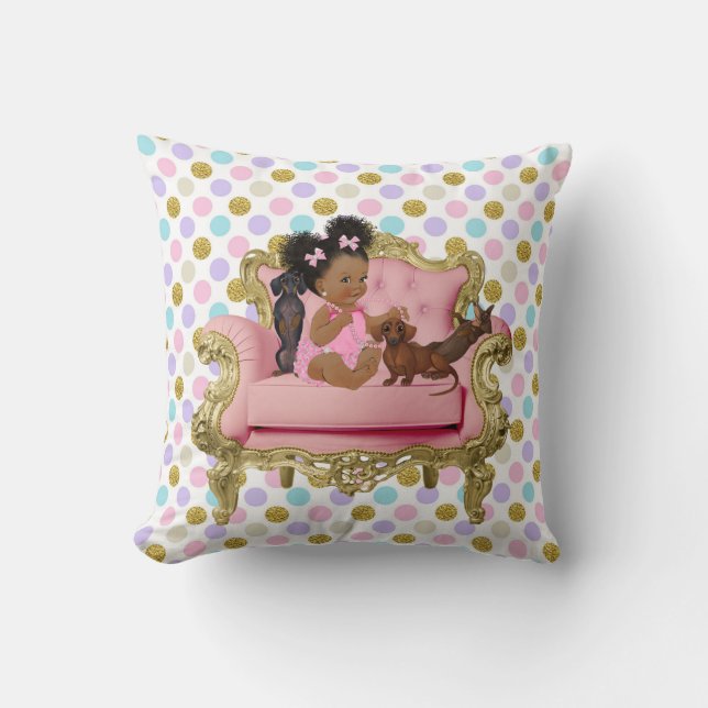 African American Baby Dachshund Pillow (Front)
