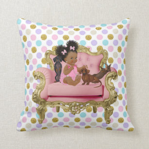 African American Baby Dachshund Pillow