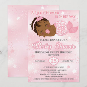 African American Baby Girl Shower Invitation