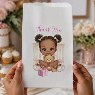 African American Baby Girl Thank You Favour Bag