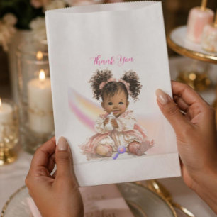 African American Baby Girl Thank You Favour Bag