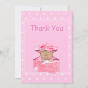 African American Baby Girl Thank You Note Card