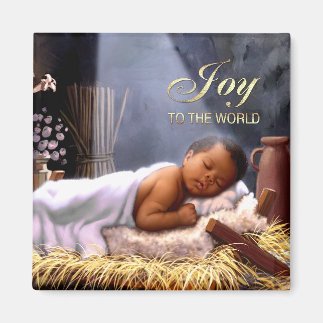 African American Baby Jesus Christmas Magnets (Front)