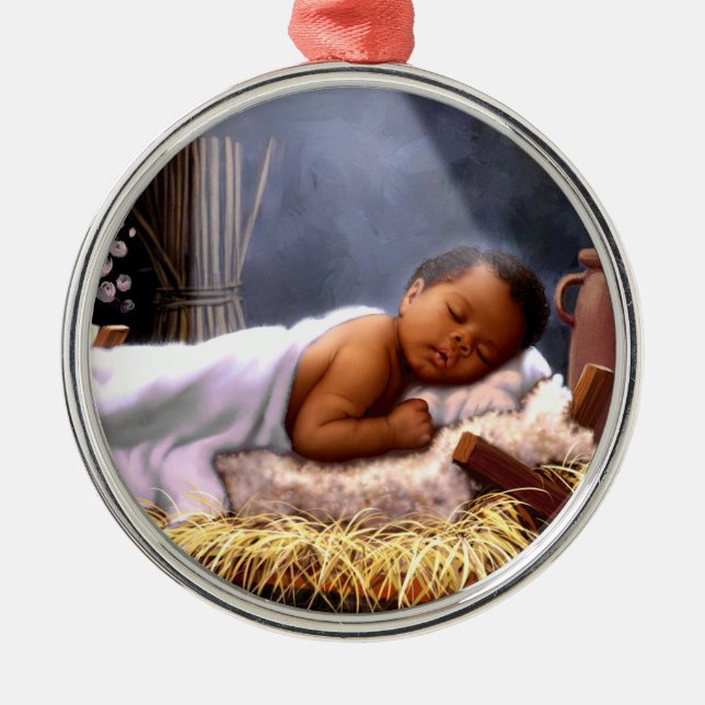 African American Baby Jesus Christmas Ornaments (Front)