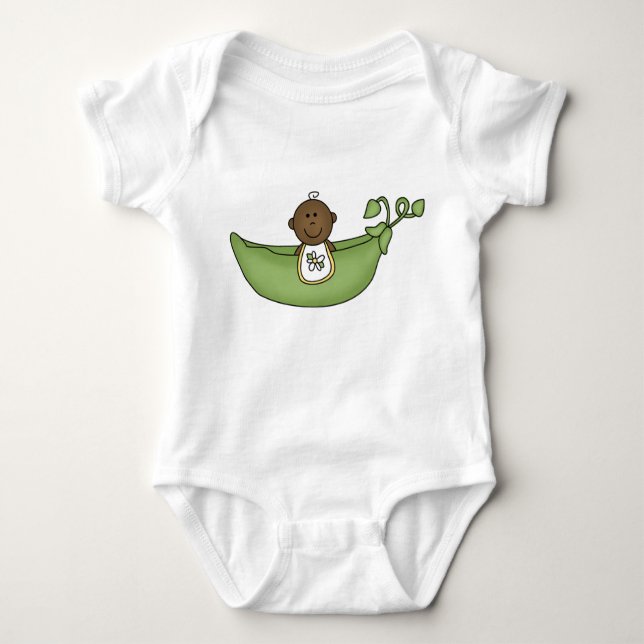 African American Baby Pea Pod Baby Bodysuit (Front)