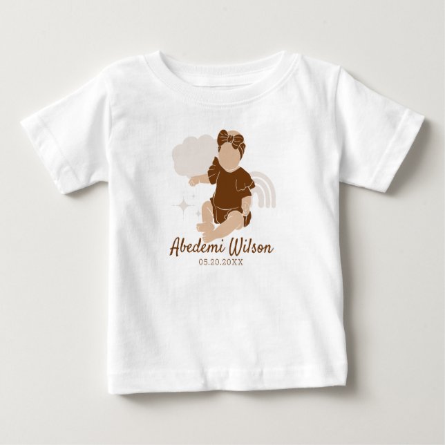 African American Baby shower baby t-shirt (Front)