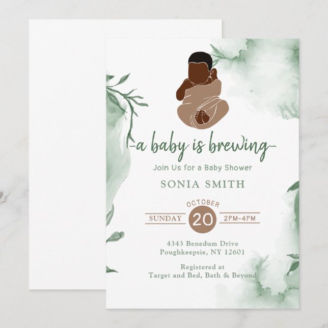 African American Baby shower Invitation (Front/Back)