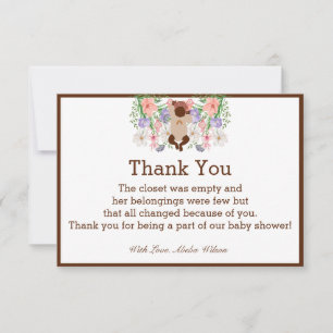 African American Baby shower Party Thank You Card