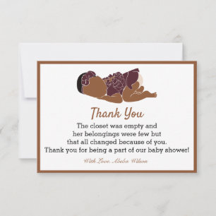 African American Baby shower Party Thank You Card