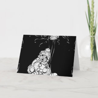 African American Baby with Bells and Streamers Card