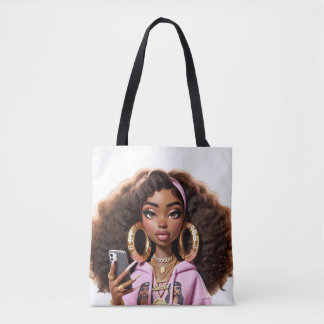 African American Baddie ,Beautiful girl Tote