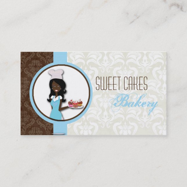 African American Baker Cup Cakes Business Card (Front)