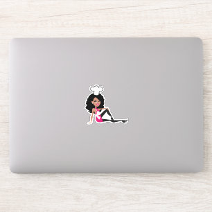 African American Bakery Girl Sticker