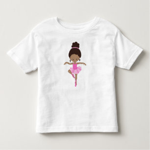 African American Ballerina, Ballet Girl, Pink Tutu Toddler T-Shirt