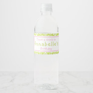 African American Ballerina Birthday Party Water Bottle Label