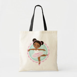 African American Ballerina - Pink Ballet Dancer Gi Tote Bag