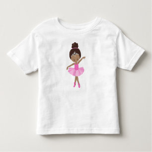 African American Ballerina, Pink Tutu, Ballet Girl Toddler T-Shirt