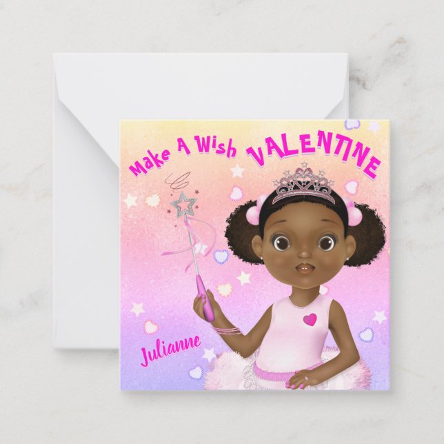 African American Ballerina Princess Classroom Card (Front)