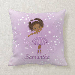 African American Ballerina Throw Pillow