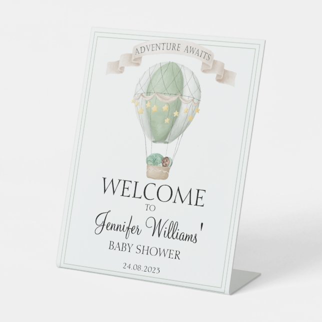 African American balloon baby shower welcome sign (Front)