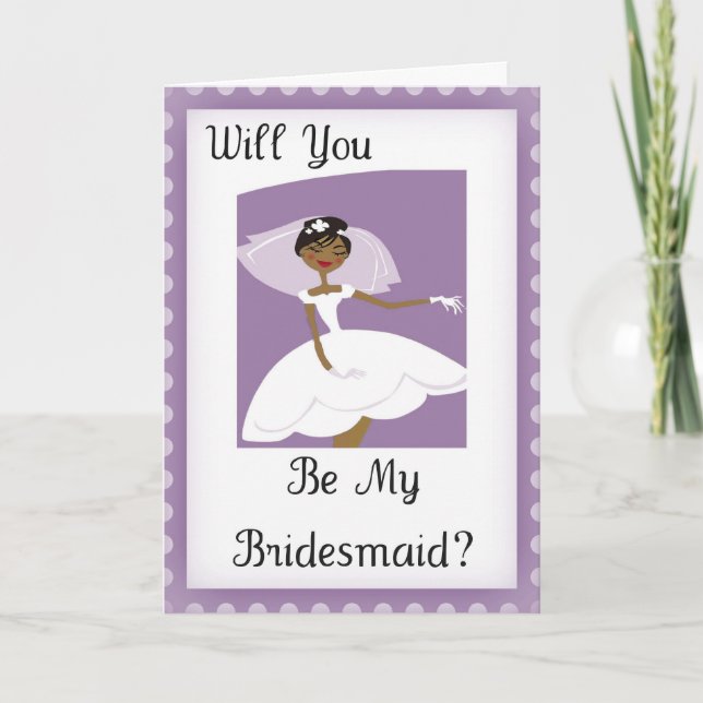 African American Be My Bridesmaid Bridal Accessory Invitation (Front)
