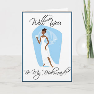 African American Be My Bridesmaid Invitation Card