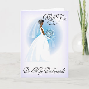 African American Be My Bridesmaid Invitation Card