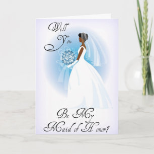African American Be My Maid of Honour Invitation