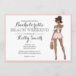 African American Beach Bachelorette Party Invitation
