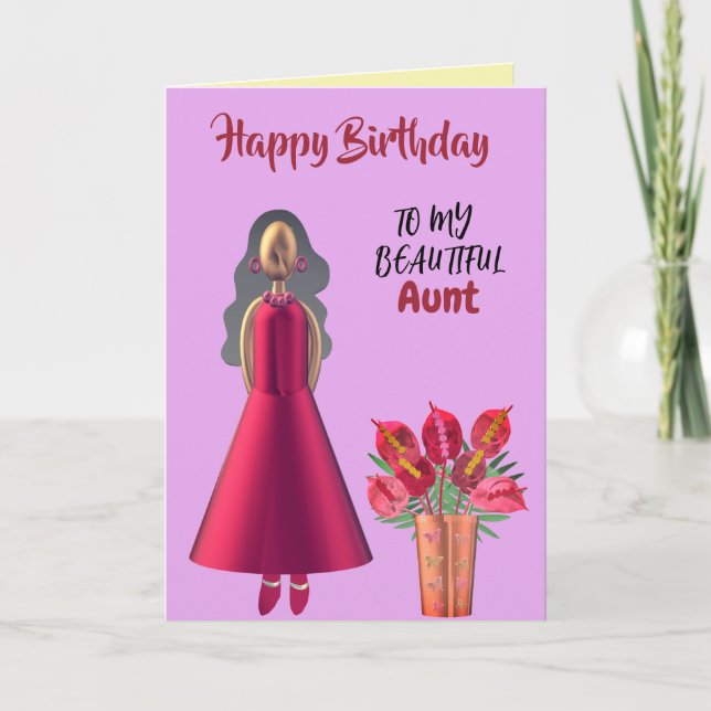 African American Beautiful Aunt Birthday Card (Front)