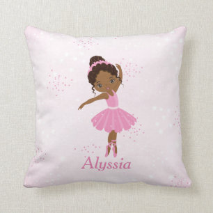 African American Beautiful Ballerina Throw Pillow
