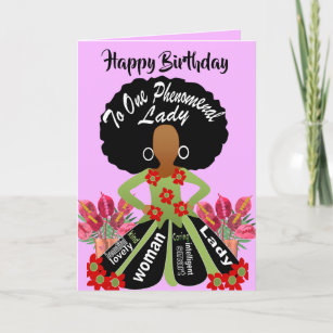 African American Beautiful Cousin Birthday Card