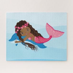 African American Beautiful Mermaid Jigsaw Puzzle