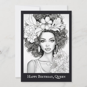 African American Beauty   Color Your Own Postcard