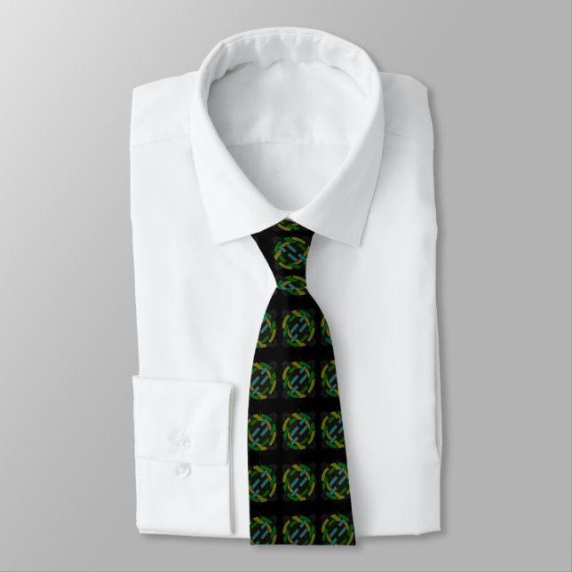 African American Black and Green Tie (Tied)