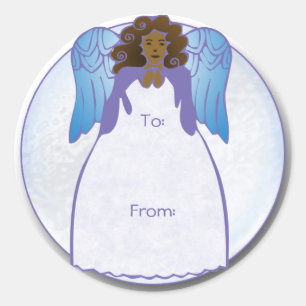 African American Black Angel Gift Tag