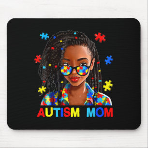 African American Black Autism Mom Afro Autism Awar Mouse Pad