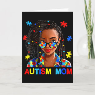 African American Black Autism Mum Afro Autism Awar Card