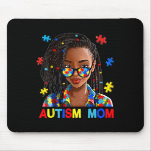 African American Black Autism Mum Afro Autism Awar Mouse Pad