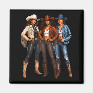 African American Black Cowgirl Western Country Tex Magnet