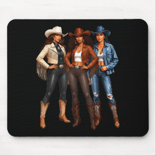 African American Black Cowgirl Western Country Tex Mouse Pad
