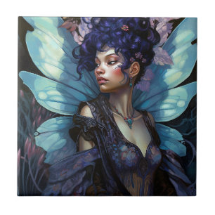 African American Black Fairy Fantasy Art Ceramic Tile