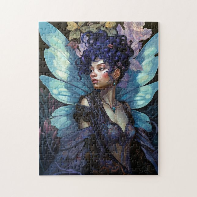 African American Black Fairy Fantasy Art Jigsaw Puzzle (Vertical)
