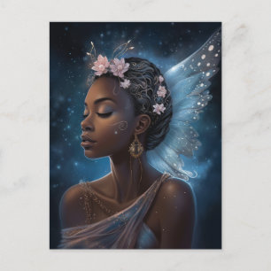 African American Black Fairy Fantasy Art Postcard